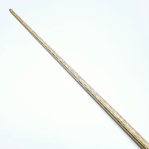 Detailed view of the Asia Cues Signature No.566 cue shaft showing straight grain ash wood for consistent performance and durability.