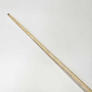 Detailed view of Premium Cues ICON No.007 shaft showing consistent grain pattern, enhancing cue control and feel.