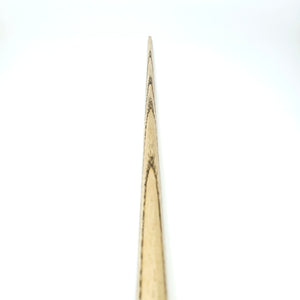 Top view of Premium Cues ICON No.017 one piece cue showing straight grain shaft and 9mm tip alignment for precision play.