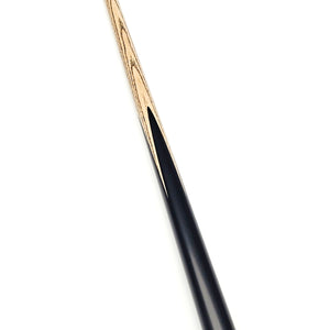 Full view of Asia Cues Signature No.548 one-piece snooker cue, showcasing ash grain shaft and ebony butt for balanced performance.