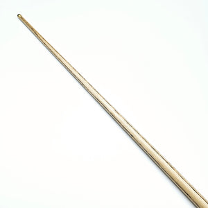 Asia Cues Signature No.566 cue shaft in natural ash wood finish, crafted for balance and control in professional snooker games.