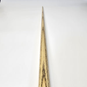 Top view of Premium Cues ICON No.004 - One Piece Snooker Cue highlighting the straight grain ash shaft for precision and balance.
