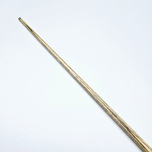 Angled view of Premium Cues ICON No.026 cue shaft showing smooth finish and natural wood grain, designed for snooker precision.