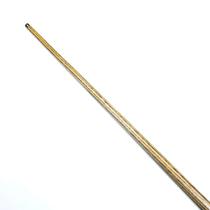Side view of Premium Cues ICON No.020 one piece cue shaft with birdseye maple and titanium ferrule for enhanced cue ball control.