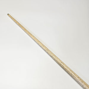 Detailed side view of Premium Cues ICON No.004 - One Piece Snooker Cue highlighting the fine ash wood texture and straight taper.