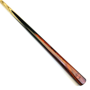 Premium Cues ICON No.013 - One Piece Snooker Cue featuring handmade ebony butt with Cocobolo splices and smooth ash shaft for precision play.