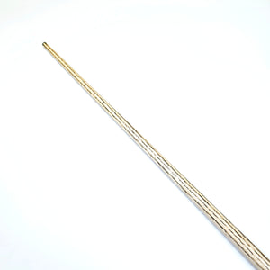 Side profile of Prestige Cues Green Plate 3 snooker cue showing consistent wood grain and handmade quality.