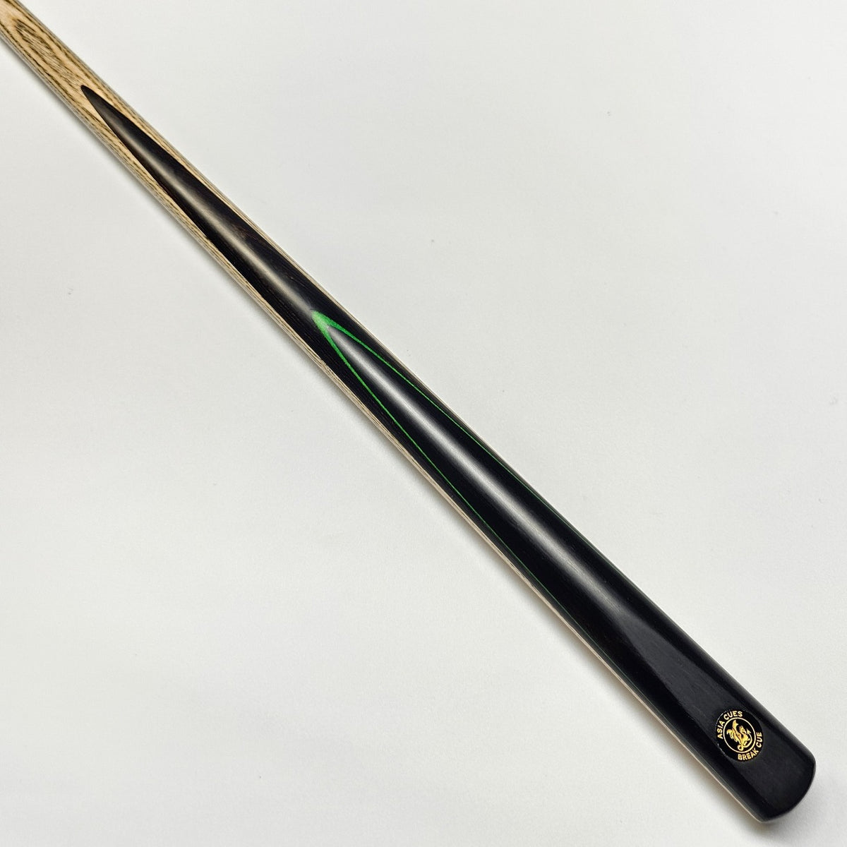 Asia Break Cue 3/4 Jointed Ash Ebony with Green Veneer Butt view