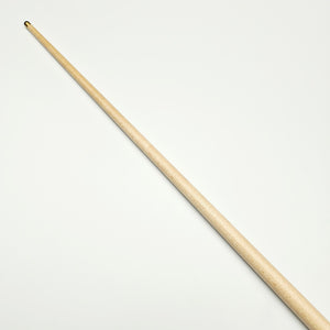 Asia Cues Support maple shaft snooker cue, emphasizing the uniform finish and straight taper for professional gameplay.