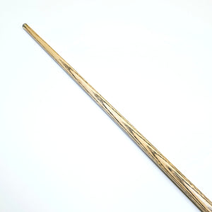 Full shaft view of Prestige Cues Green Plate snooker cue made from high-quality ash wood with natural grain finish.