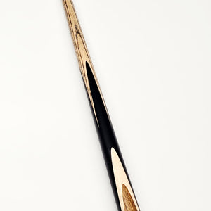 Full view of Asia Cues Signature No.557 one piece snooker cue, 58 inches long with 9.8mm tip and 17.6oz weight.