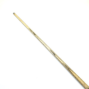 Upper shaft of Premium Cues ICON No.017 cue with visible wood grain pattern, designed for 8 ball pool performance.
