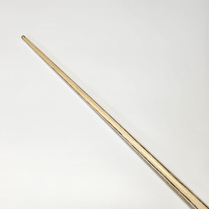 Side view of Premium Cues ICON No.005 - One Piece Snooker Cue emphasizing the consistent ash wood grain and straight taper design.
