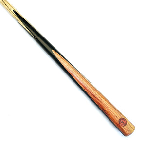 Premium Cues ICON No.007 - One Piece Snooker Cue featuring a sleek black and natural wood finish, ideal for professional snooker play.