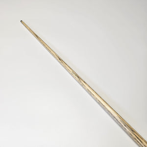 Angled view of Premium Cues ICON No.002 shaft emphasizing the smooth finish and natural wood grain ideal for snooker accuracy.
