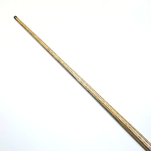 Detailed view of Premium Cues ICON No.020 cue shaft emphasizing the natural wood texture and straight alignment.