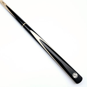 Premium Cues Original Handmade 3/4 Jointed Snooker Cue with ash shaft and ebony butt featuring blue veneers, ideal for professional snooker play.