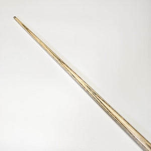 Angled view of Premium Cues ICON No.004 - One Piece Snooker Cue showing the smooth ash wood grain for enhanced grip and control.