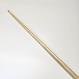 Angled view of Premium Cues ICON No.008 shaft with smooth ash finish, designed for balanced snooker performance.