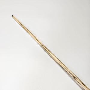 Side view of Premium Cues ICON No.007 snooker cue shaft with visible ash grain, designed for smooth and accurate play.