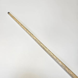Side angle of Premium Cues ICON No.009 cue shaft with visible wood grain, emphasizing quality materials for indoor snooker.