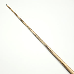 Upper shaft of TI Asia Cues Shooter snooker cue showcasing smooth ash wood grain and titanium ferrule.