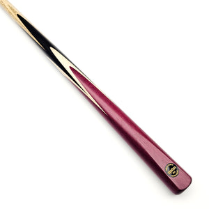 Asia Cues Signature No.562 snooker cue with handmade ebony butt and purple heart splice, showcasing premium craftsmanship for indoor billiards.
