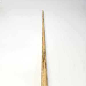 Top-down view of Premium Cues ICON No.008 - One Piece Snooker Cue highlighting the straight ash grain for precision play.