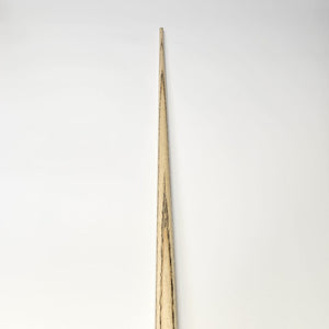 Top view of Premium Cues ICON No.003 snooker cue highlighting the smooth taper and natural wood grain shaft.