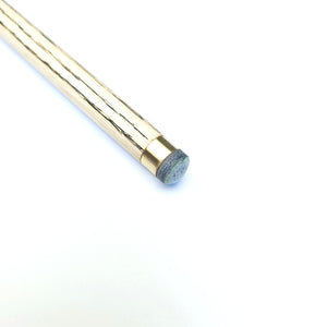 Close-up of Premium Cues ICON No.015 cue tip and ferrule, showing fine detailing for enhanced cue ball control in snooker.