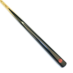 Premium Cues ICON No.004 - One Piece Snooker Cue featuring a sleek black butt with a polished finish, ideal for professional snooker play.