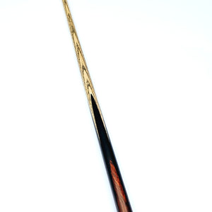 Full-length view of Premium Cues ICON No.013 - One Piece Snooker Cue with ash shaft and ebony butt, ideal for professional snooker players.