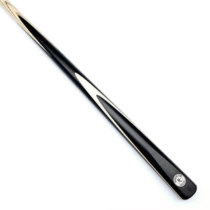 Premium Cues Original Handmade One Piece Snooker Cue with ebony hand-spliced butt and ash shaft, ideal for professional snooker players.