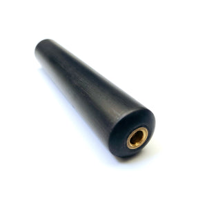 Asia Cues 6" Solid Ebony Mini Butt showing the brass joint end, compatible with Asia Cues butt end joints for added reach.