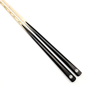 Premium Cues BREAKER Two Piece 8 Ball Pool Break Cue with black butt and light maple shaft, designed for powerful break shots in billiards.