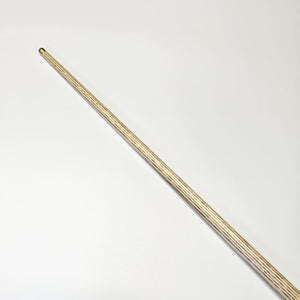 Premium Cues ICON No.010 cue shaft with consistent wood grain pattern, engineered for stability and smooth cueing action.