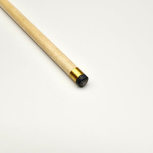 Close-up of 9.7mm tip on Asia Cues Support snooker cue with brass ferrule, optimized for control and durability in competitive play.