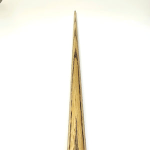 Top-down view of Premium Cues ICON No.020 cue shaft highlighting the smooth taper and birdseye maple veneer detailing.