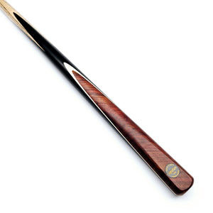 Asia Cues Signature No.566 snooker cue with handmade ebony butt, Siam rosewood front splice, and maple veneer for premium indoor gameplay.
