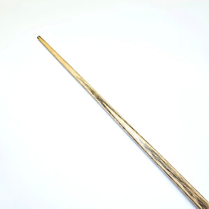 Full shaft view of Prestige Green Plate Snooker Cue 3, handmade one piece cue with 9.6mm tip and natural wood grain finish.