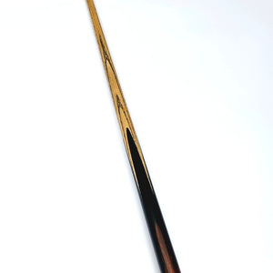 Full-length view of Premium Cues ICON No.014 snooker cue, 57.5 inches long with 9.5mm tip, ideal for serious indoor billiards players.
