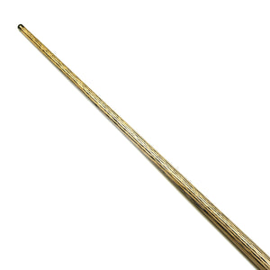 Detailed shaft view of Premium Cues ICON No.013 - One Piece Snooker Cue emphasizing fine ash grain and handcrafted quality.