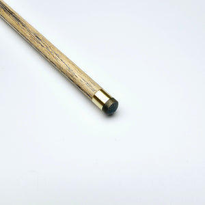 Close-up of the 9.3mm tip and brass ferrule on Asia Cues Signature No.566 snooker cue, engineered for precise cue ball control.