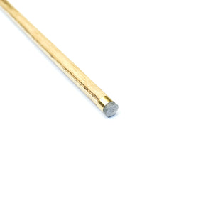 Close-up of 9.6mm tip on Prestige Green Plate Snooker Cue 3 with brass ferrule, ideal for precision snooker play.