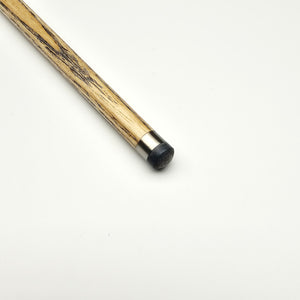 Close-up of 9.6mm tip and titanium ferrule on TI Asia Cues Shooter snooker cue, built for accuracy and durability.