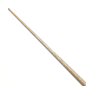 Angled view of TI Asia Cues Shooter cue shaft highlighting the natural ash finish and straight taper design.
