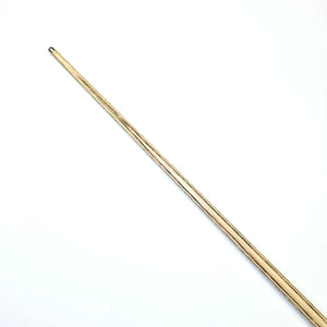Side angle of Premium Cues ICON No.018 snooker cue shaft, emphasizing the high-quality ash wood used for professional-grade performance.