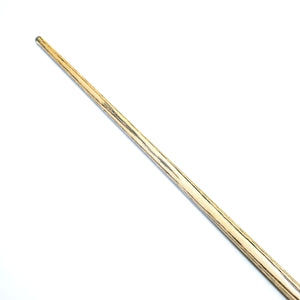 Ash shaft of Prestige Cues Green Plate one piece cue, highlighting straight grain and smooth finish for precision play.