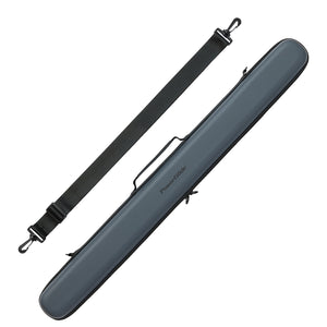 Svartur 2 piece cue case metalic grey on angle