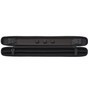Svartur 2 piece cue case metalic grey on open view